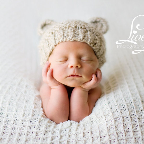 Newborn Baby Bear Hat Knit Bear Hat Baby Hat Beanie Infant Photo Prop - Soft Newborn Photo Prop baby boy hat baby girl hat