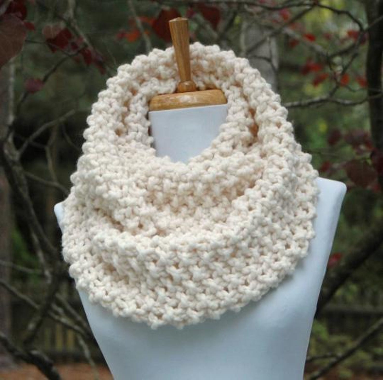 KNITTING PATTERN - Infinity Scarf - Easy Beginner Pattern PDF Chunky ...