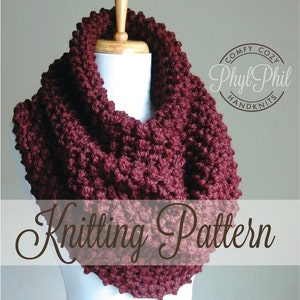 KNITTING PATTERN Oversized Cowl Easy Beginner Pattern PDF Chunky Super Bulky Yarn image 1