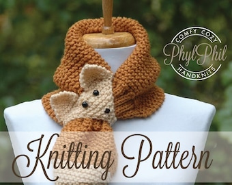 KNITTING PATTERN - Fox Scarf - PDF Pattern Intermediate
