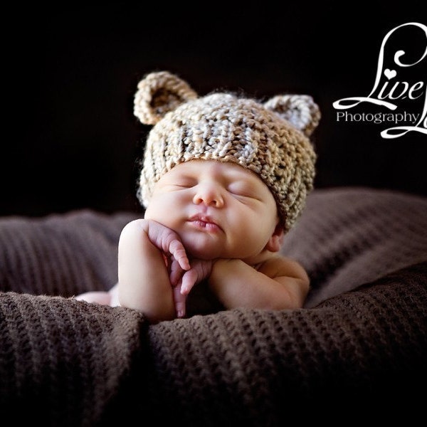 Newborn Baby Bear Hat Knit Bear Hat Baby Hat Beanie Infant Photo Prop - Soft Newborn Photo Prop baby boy hat baby girl hat