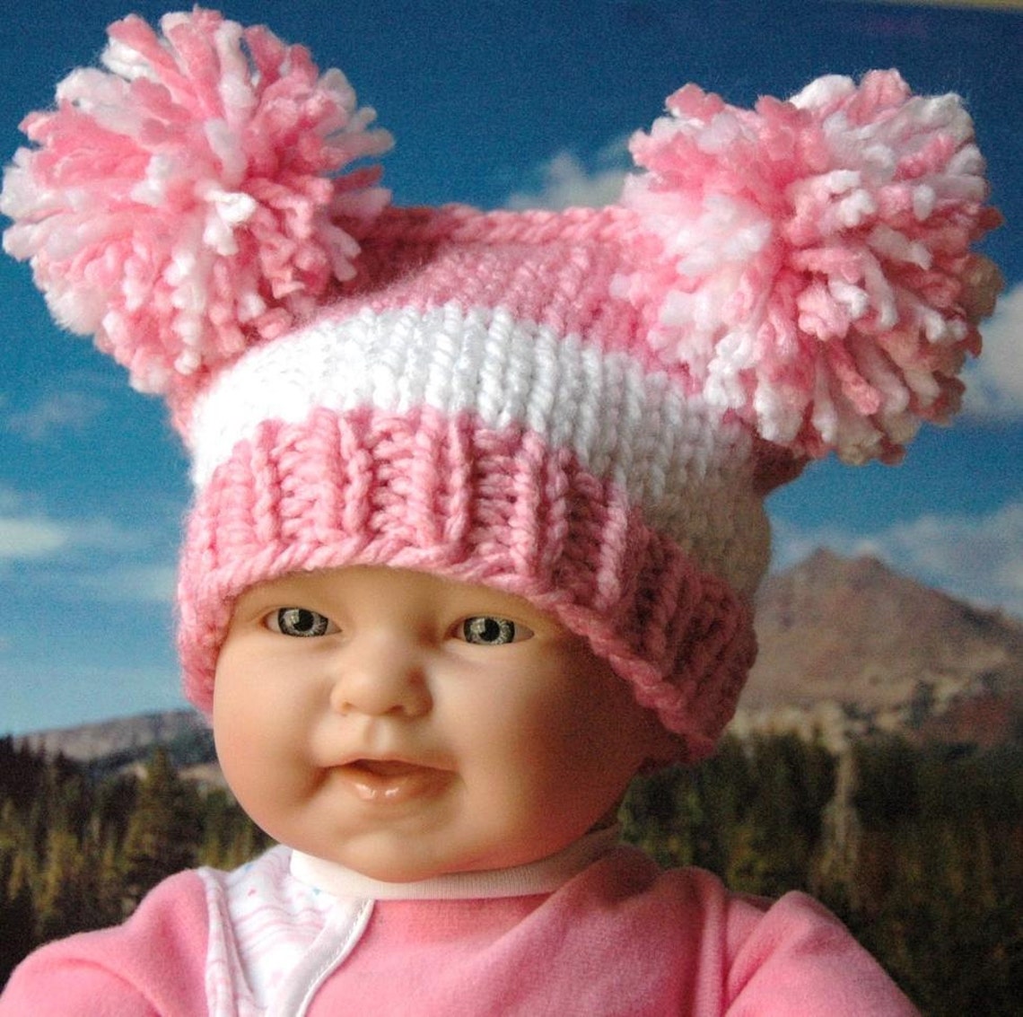 KNITTING PATTERN Baby Jester Hat With Pom Poms PDF Etsy