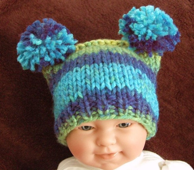 KNITTING PATTERN Baby Jester Hat With Pom Poms PDF Etsy