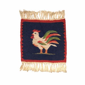 vintage Polish kilim tapestry, 1970s wool rug, mid century wall hanging, handmade in Poland