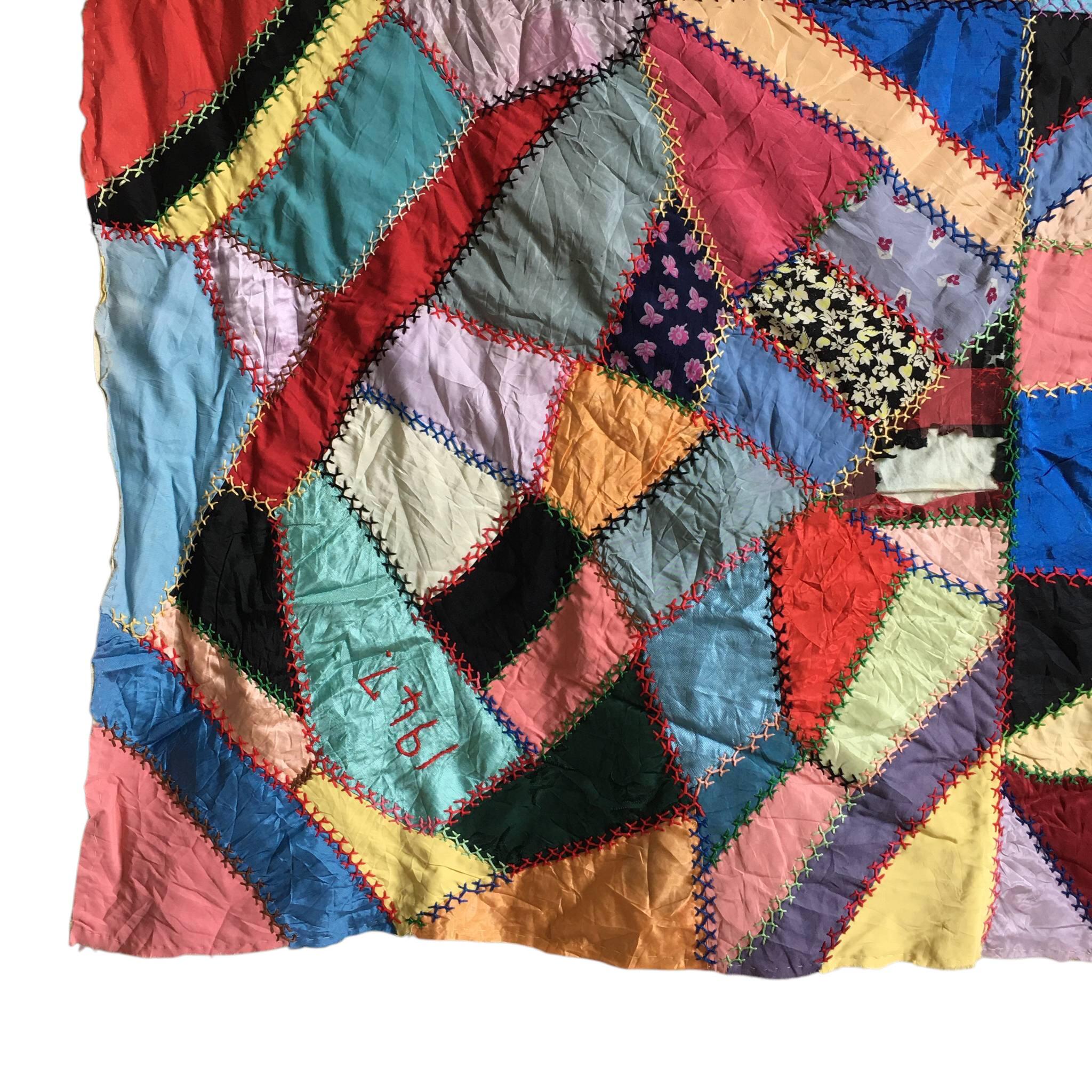 1940年代のクレイジーキルト | マルチカラーパッチワーク - Etsy 日本