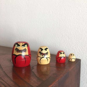 Daruma Kokeshi japanese doll vintage creative 4 pcs
