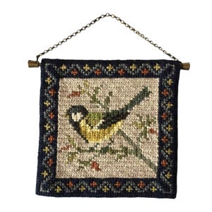 Vintage Swedish Embroidery Wall Hanging / Tapestry / Art / Decor Hand Made Scandinavian