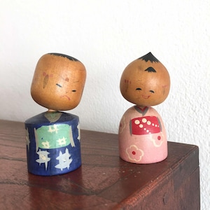 Kokeshi japanese doll vintage creative 2 pcs