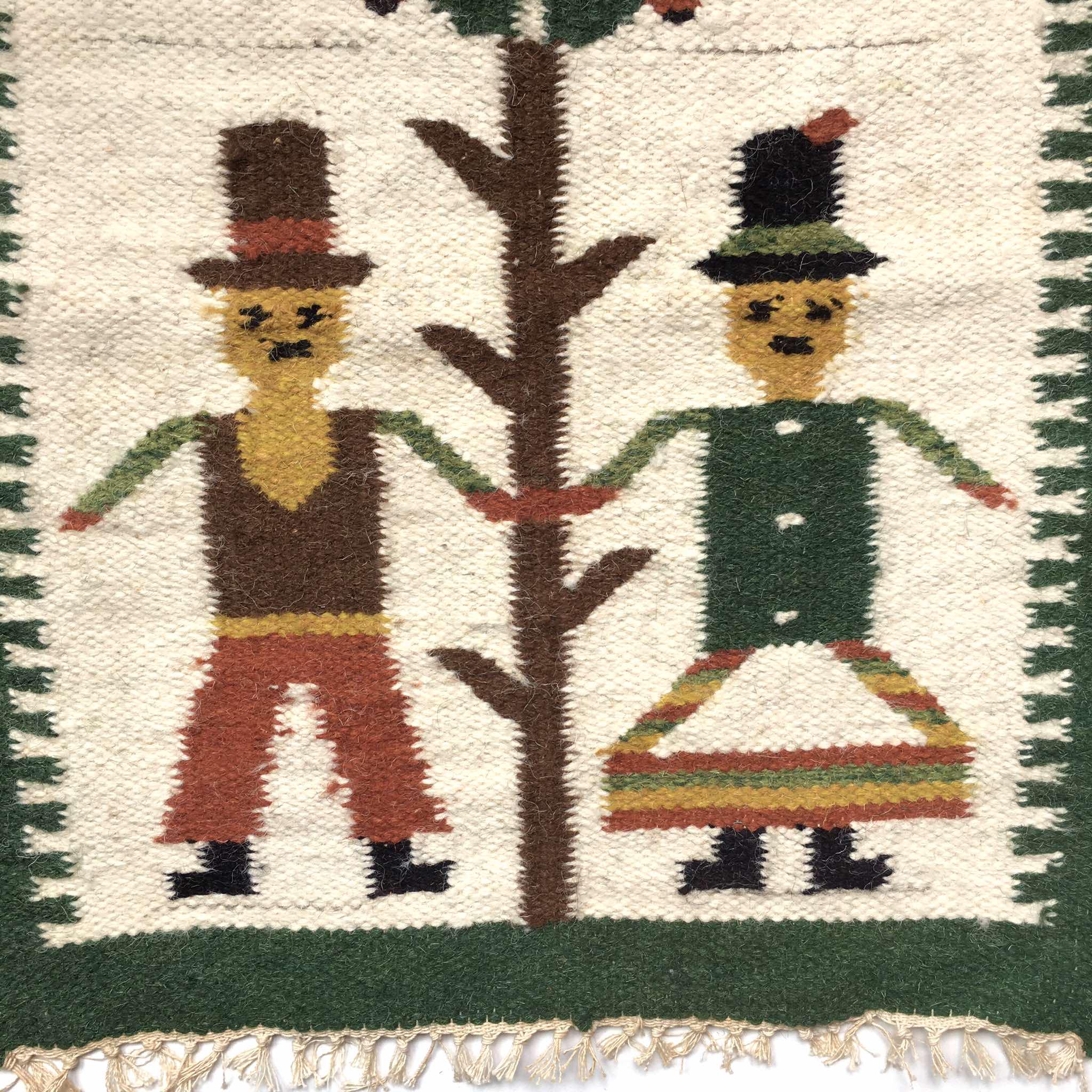 ポーランド製♪ビンテージ ZWW♪キリム ラグ 壁掛け 130cm♪アート作品 民族 インテリア ディスプレイ アンティーク 壁飾り織物 ラグマット ヴィンテージのポーランドキリムのタペストリー、1970年代のウールラグ