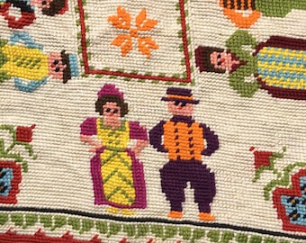 Tapisserie bohème vintage brodée patchwork design tsigane