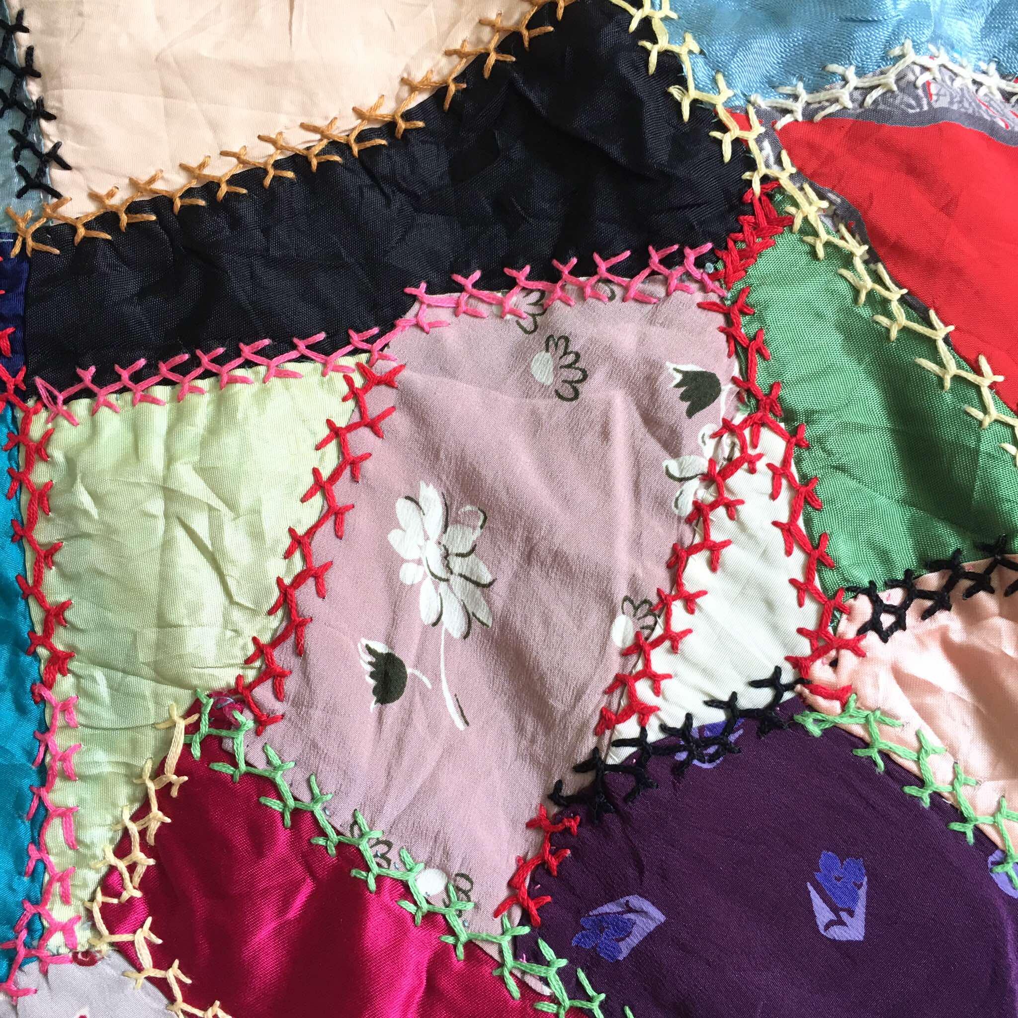 1940年代のクレイジーキルト | マルチカラーパッチワーク - Etsy 日本