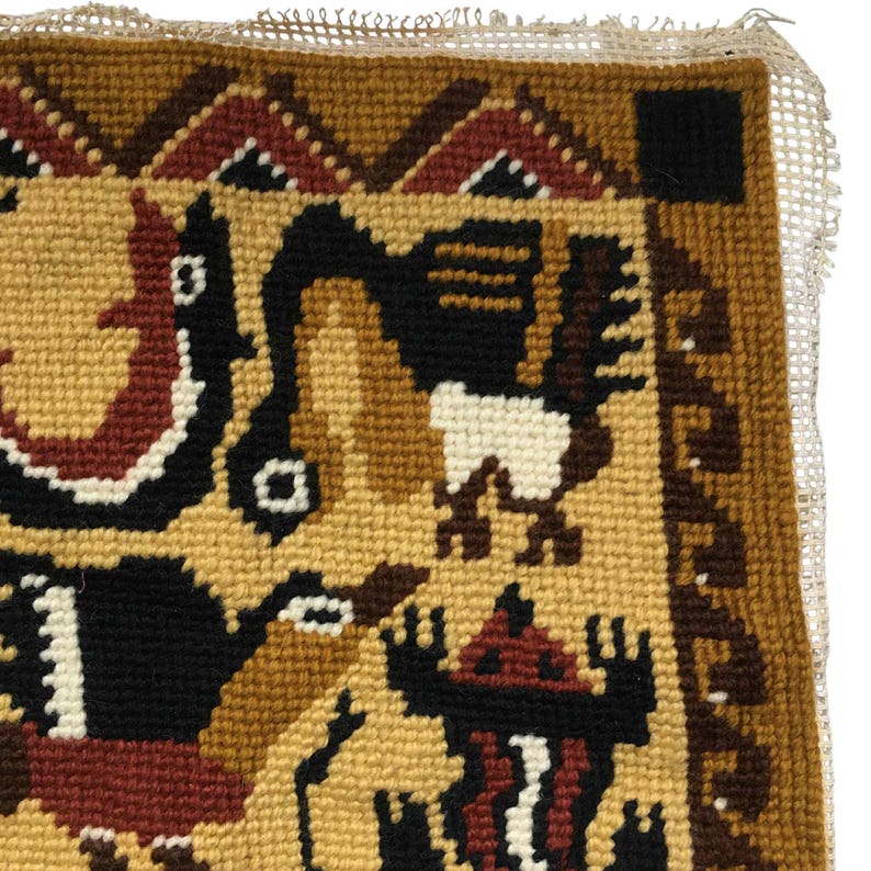 Vintage Wool Embroidery Wall Hanging Tapestry