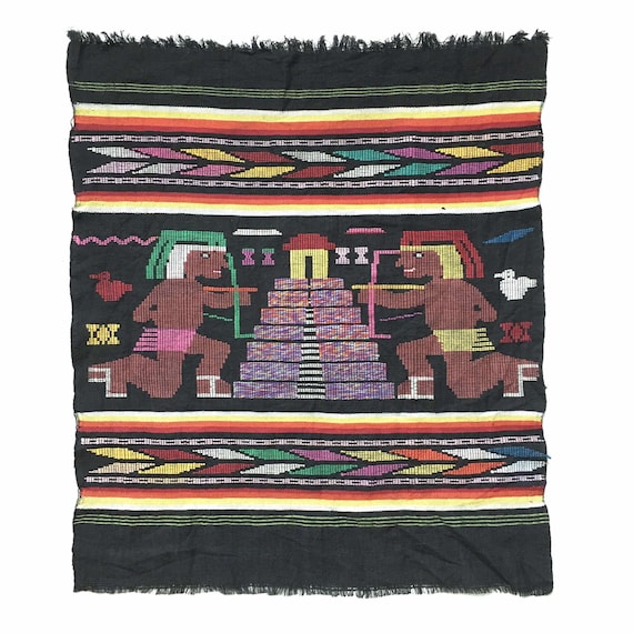 Tapisserie Kilim En Laine Tissée Main – Moteng – Tenture Murale Vintage