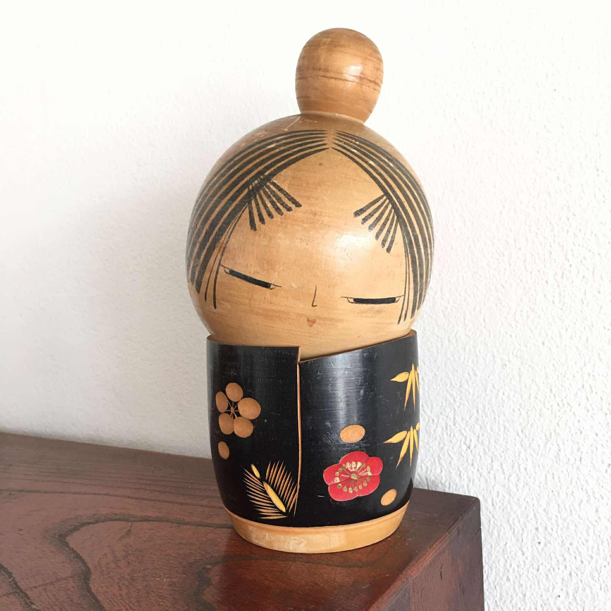 佐藤翠外 こけし 創作こけし 木地人形 郷土玩具 置物 民芸品 女性 着物