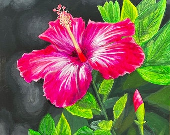 Pintura de flores em aquarela personalizada pintada à mão