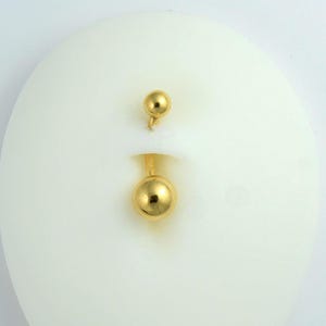 14G Gold Titanium Belly Button Ring, Simple Non Dangle Belly Piercing Jewelry, Navel Body Jewelry