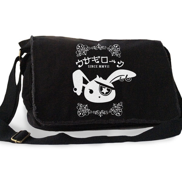 Kawaii Bunny Bag pastel goth messenger bag visual kei Jrock bag punk rabbit yami kawaii school bag cute nu goth bag