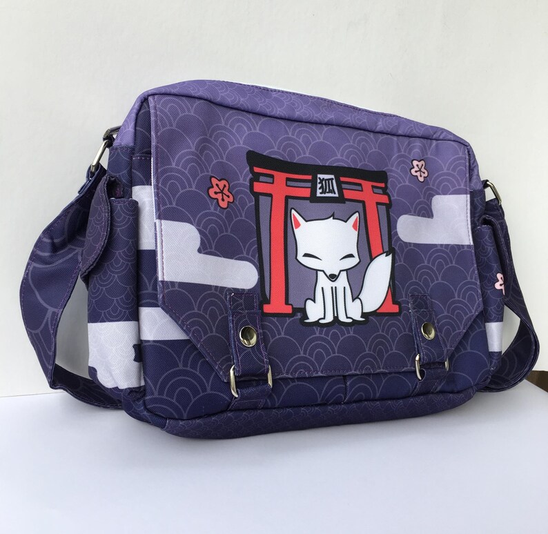 Japanese Fox Messenger Bag Anime Shoulder Bag Shrine Etsy
