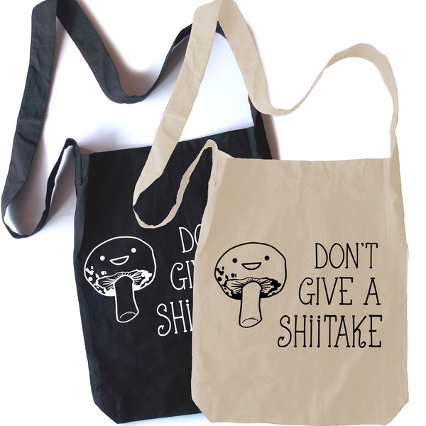 Mushroom tote bag - Don't give a shiitake - reusable tote bag - cute foodie gift - kawaii mushroom - cottagecore bag