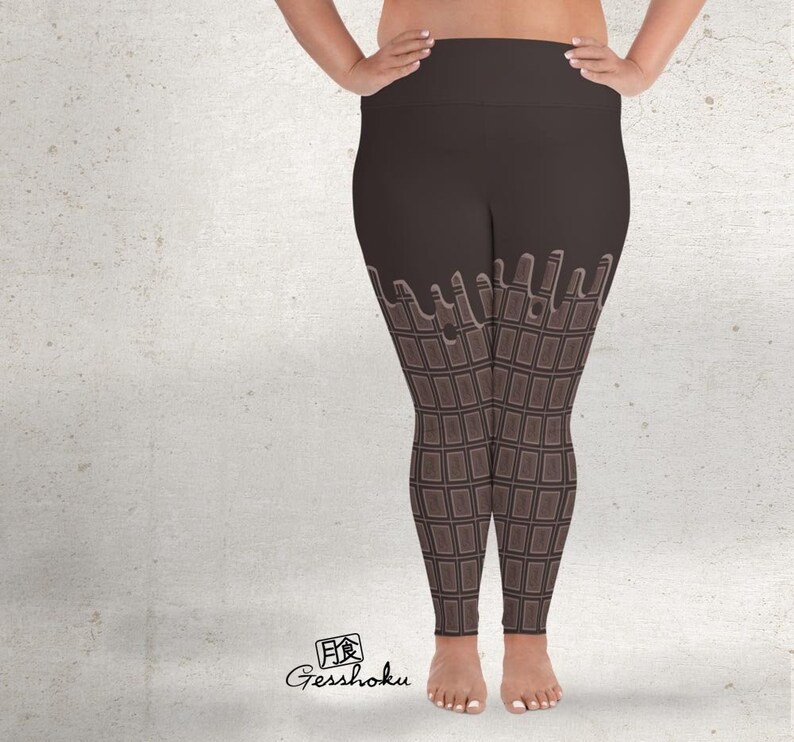 Decora Kawaii Leggings Melting Chocolate Candy Bar Leggings Sweet Lolita Tights Pants Chocolate Leggings or Tights