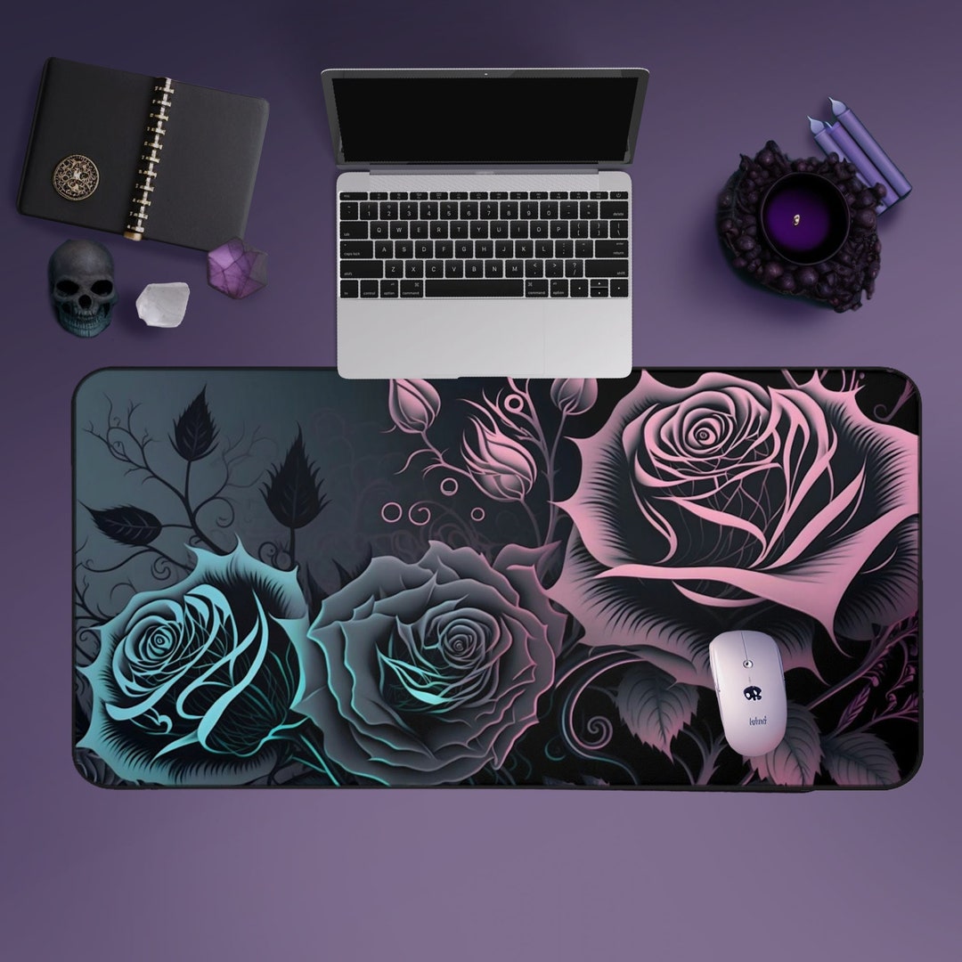 Pastel Goth Roses Desk Mat Dark Elegant Romantic Gothic - Etsy
