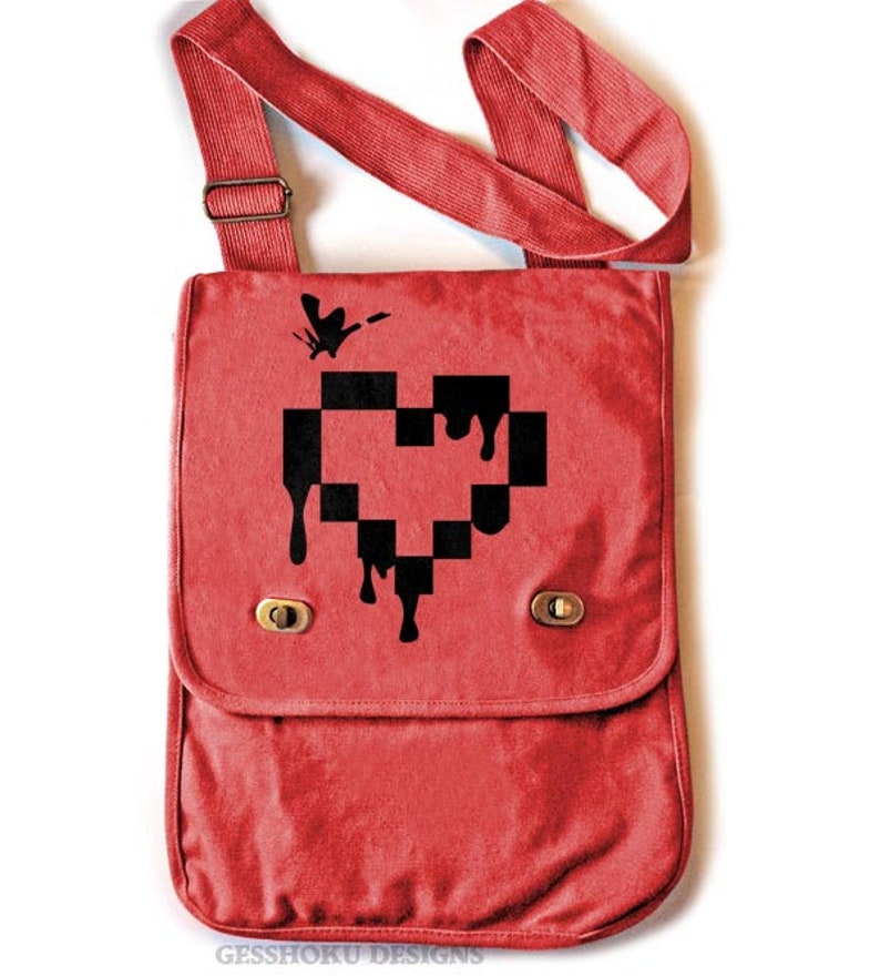 Gothic Bag Drippy Pixel Heart Emo Pastel Goth Messenger Bag Etsy