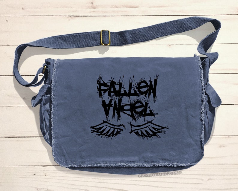 Goth Messenger Bag Fallen Angel Aesthetic Grunge School Bag Etsy