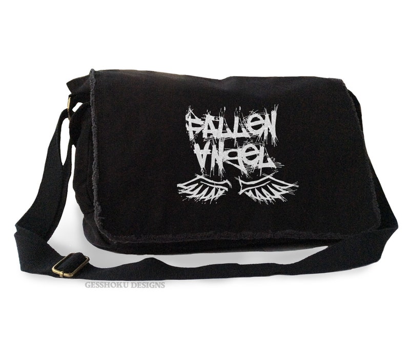 Goth Messenger Bag Fallen Angel Aesthetic Grunge School Bag Etsy