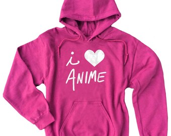 Buy Anime Sweatshirt I Love Anime Hoodie Otaku Japanese Hoodie Online in  India  Etsy