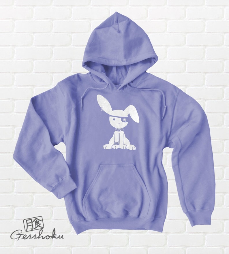 Goth Rabbit Hoodie Nu Goth Clothing pastel goth Kawaii Bunny Sweatshirt Jacket Pullover pale purple green blue pink Violet