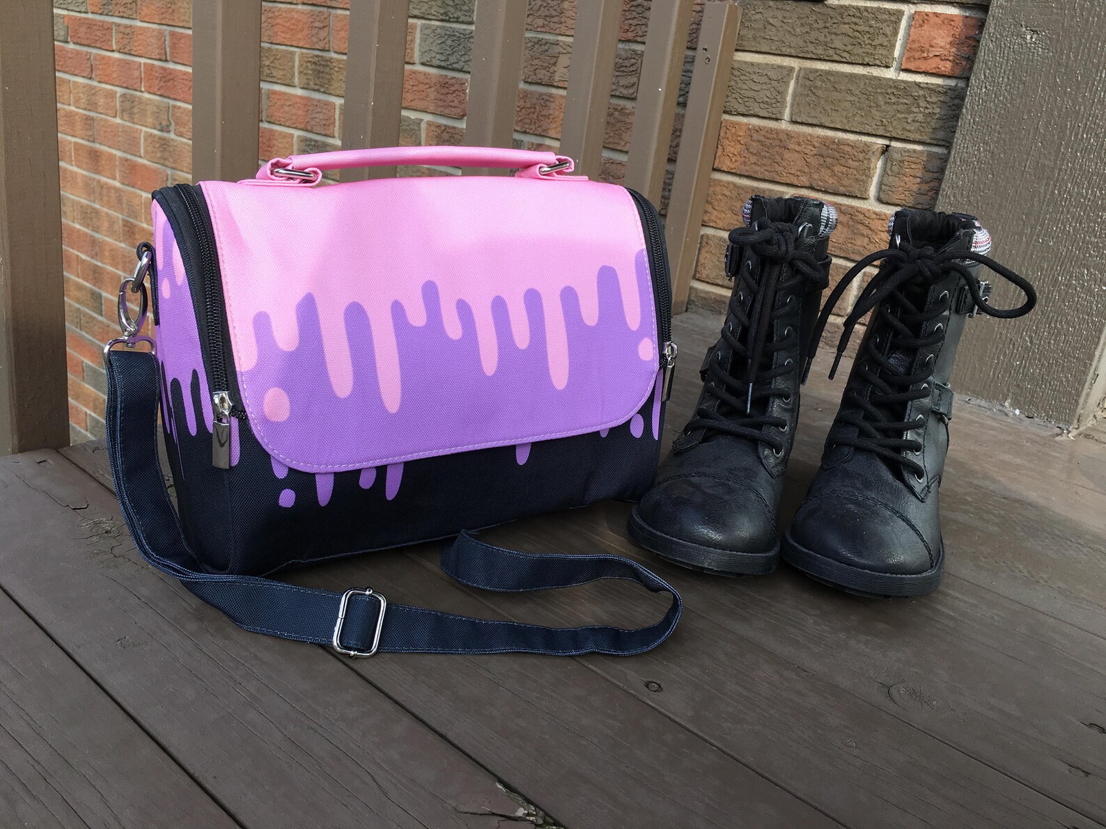 Pastel Goth Bag Gothic Kawaii Slime Drips Satchel Messenger Etsy