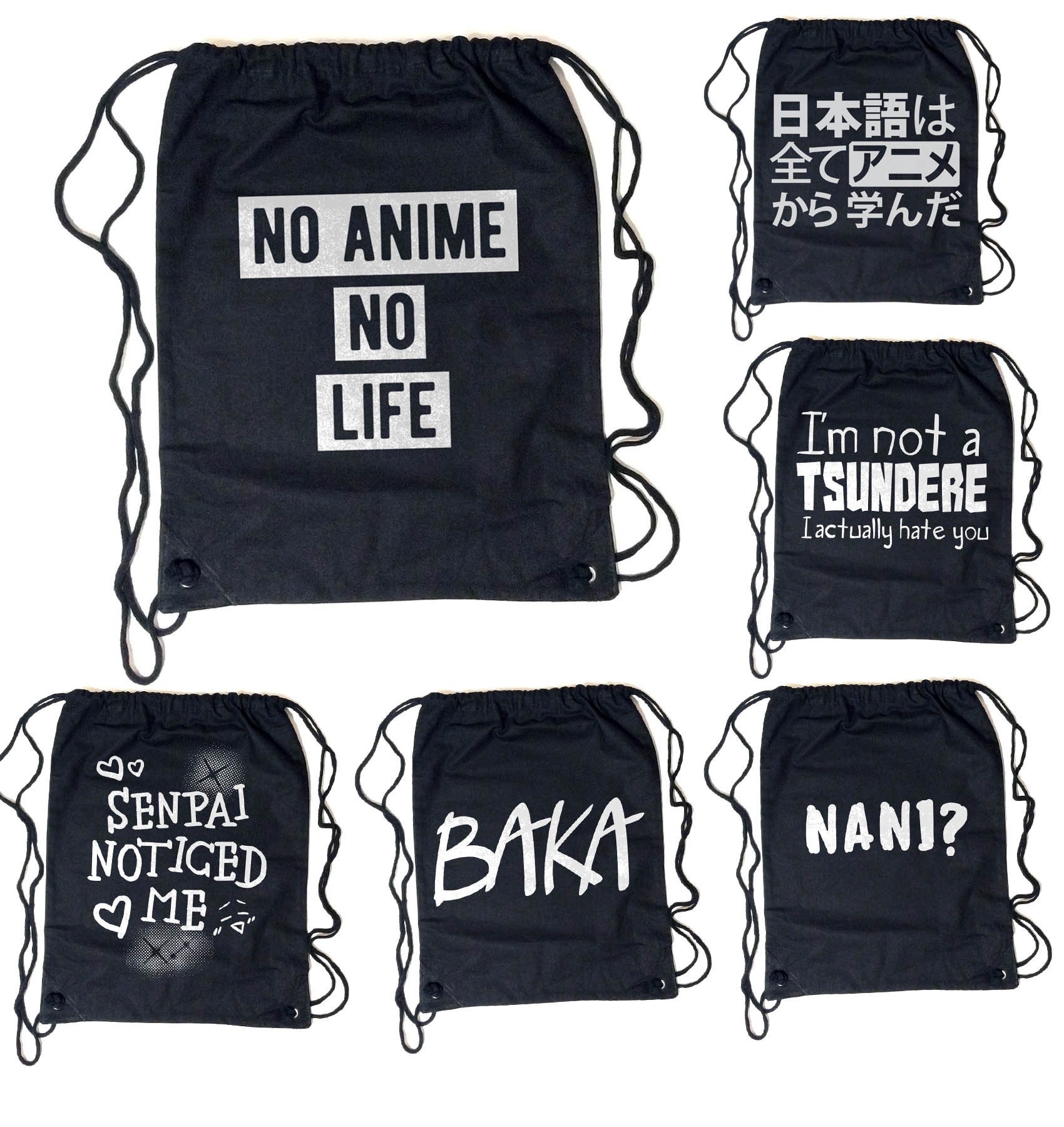 Anime Drawstring Bag Cotton Cinch Bag Bike Bag Gym