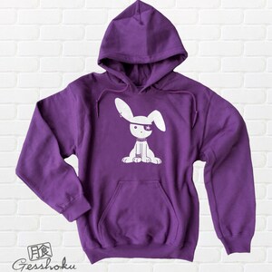 Goth Rabbit Hoodie Nu Goth Clothing pastel goth Kawaii Bunny Sweatshirt Jacket Pullover pale purple green blue pink Purple