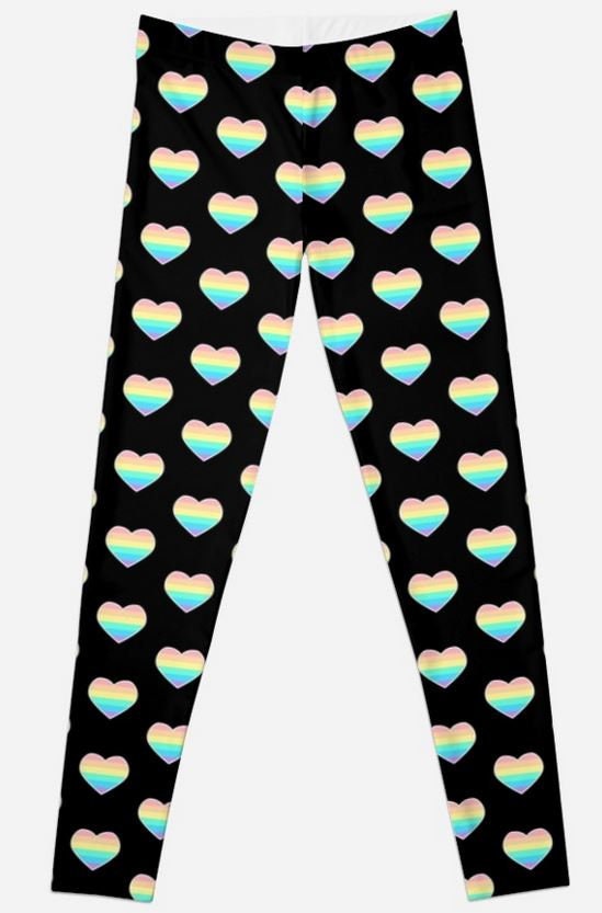 Rainbow Hearts Leggings Kawaii Rave Gay Pride leggings tights | Etsy