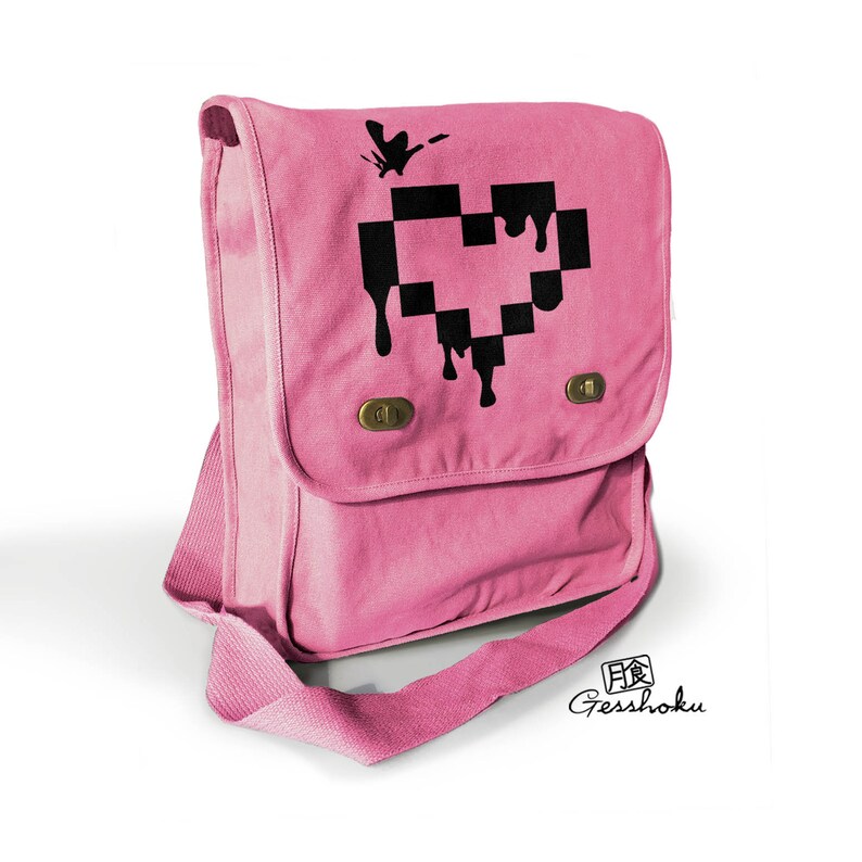 Gothic bag Drippy Pixel Heart emo Pastel goth messenger bag Etsy
