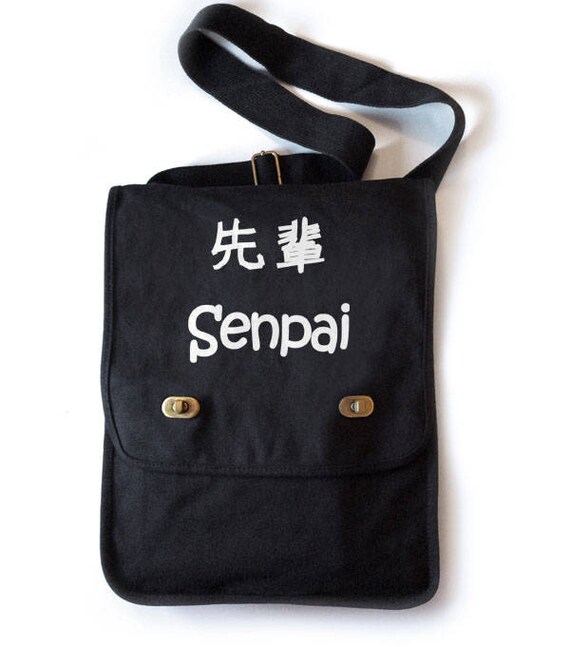 senpai messenger bag anime field bag japanese school bag otaku etsy