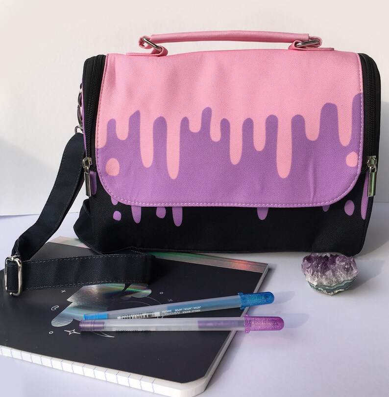 Pastel Goth Bag Gothic Kawaii Slime Drips Satchel Messenger Etsy