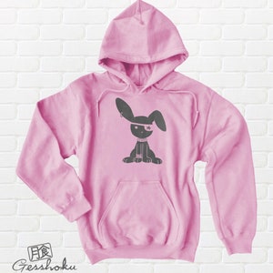 Goth Rabbit Hoodie Nu Goth Clothing pastel goth Kawaii Bunny Sweatshirt Jacket Pullover pale purple green blue pink Light Pink