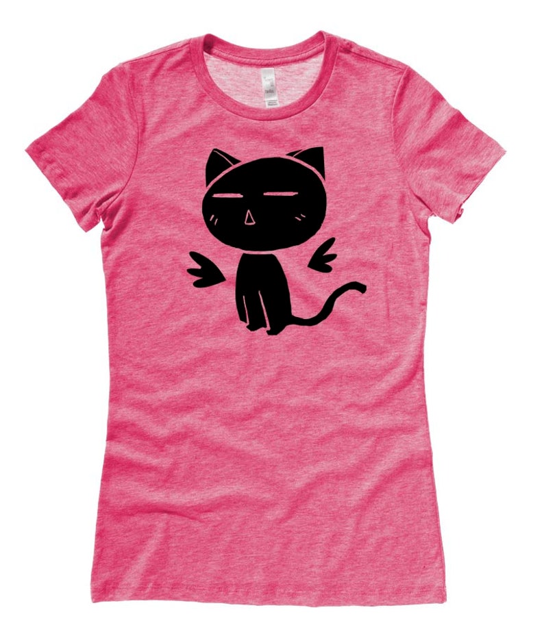 Cat T-shirt kawaii clothing nu goth angel kitty tee cute | Etsy
