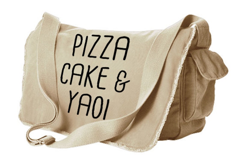 Yaoi Bag Pizza Cake /& Yaoi messenger bag anime manga fangirl cute Yaoi college back to school laptop BL fujoshi fudanshi fanboy