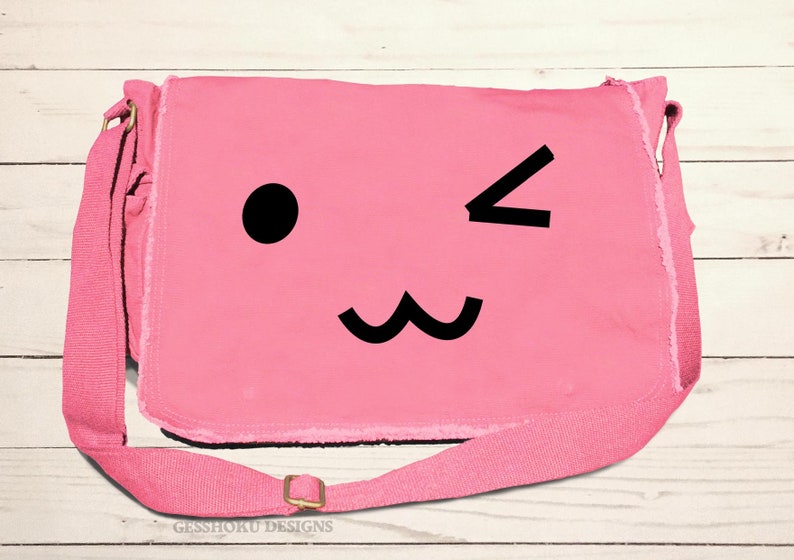 Kawaii Face Messenger Bag Emoji Laptop Bag Cute Anime Etsy