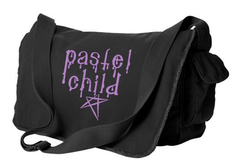 Pastel goth bag Aesthetic pastel grunge school bag Nu goth laptop bag yami kawaii