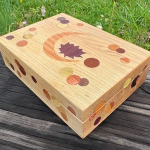 Ritual Cleansing Box, Polka Dot, Lotus Moon Inlay, Storage, Sage, Crystal, Pagan, Witchy
