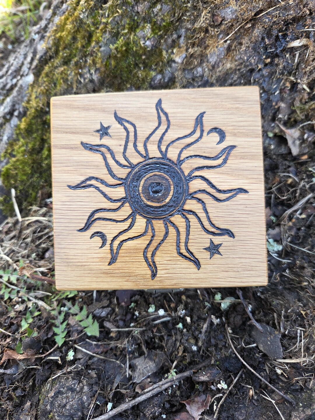 Scrying Design Obsidian Scrying Mirror With Handmade White Oak Wood Box, Egyptian ...