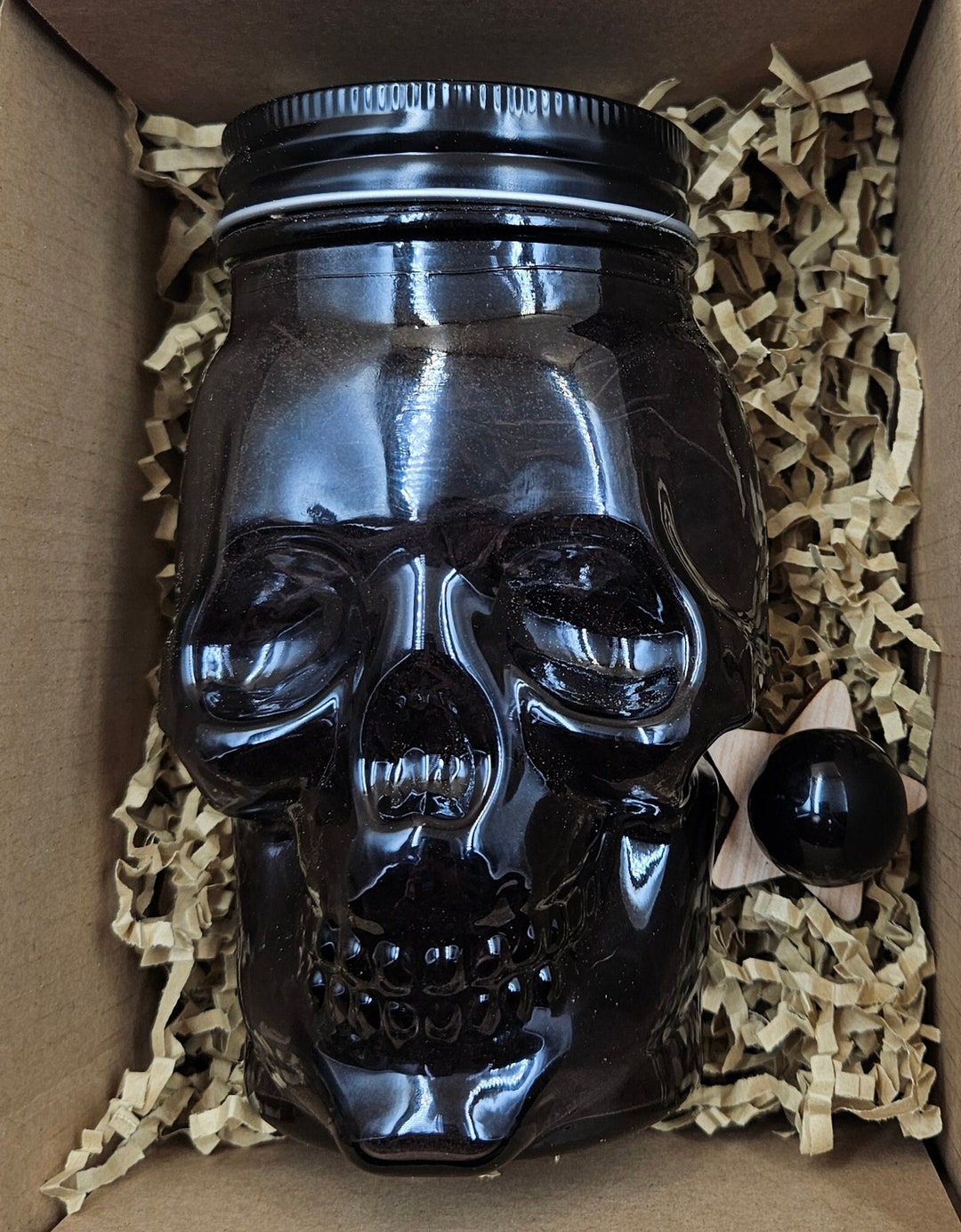 8 Ounces Graveyard Ritual Dirt, Leaves, Grass, Twigs With Skull Glass ...