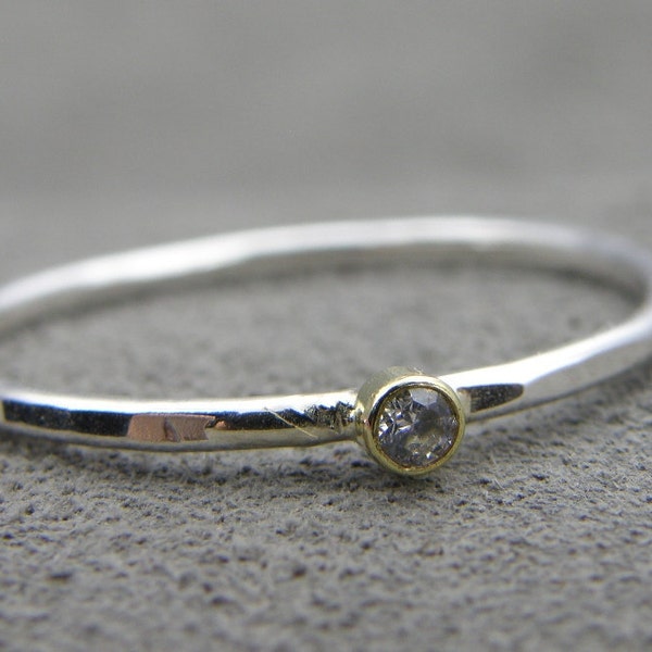 White Topaz, 18kt gold, sterling silver - Soul mate's Promise