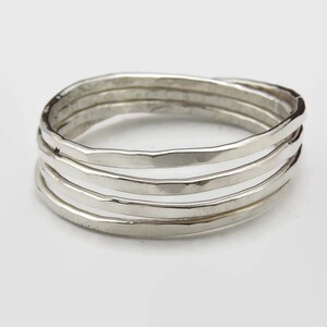 Silber Stapelring - runde und runde Ring