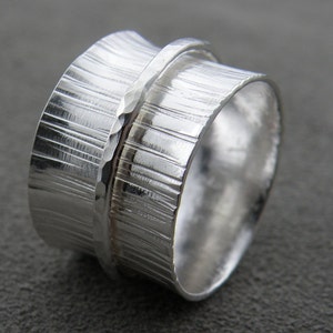 Silver Spinner Ring- Wide Ring - Silver Ring