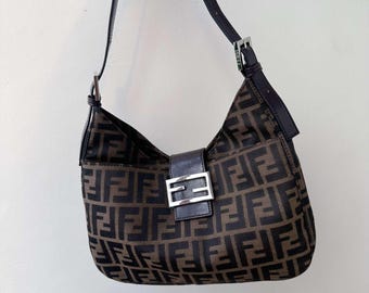 Fendi Vintage Zucca Shoulder Bag Hobo Bag Etsy