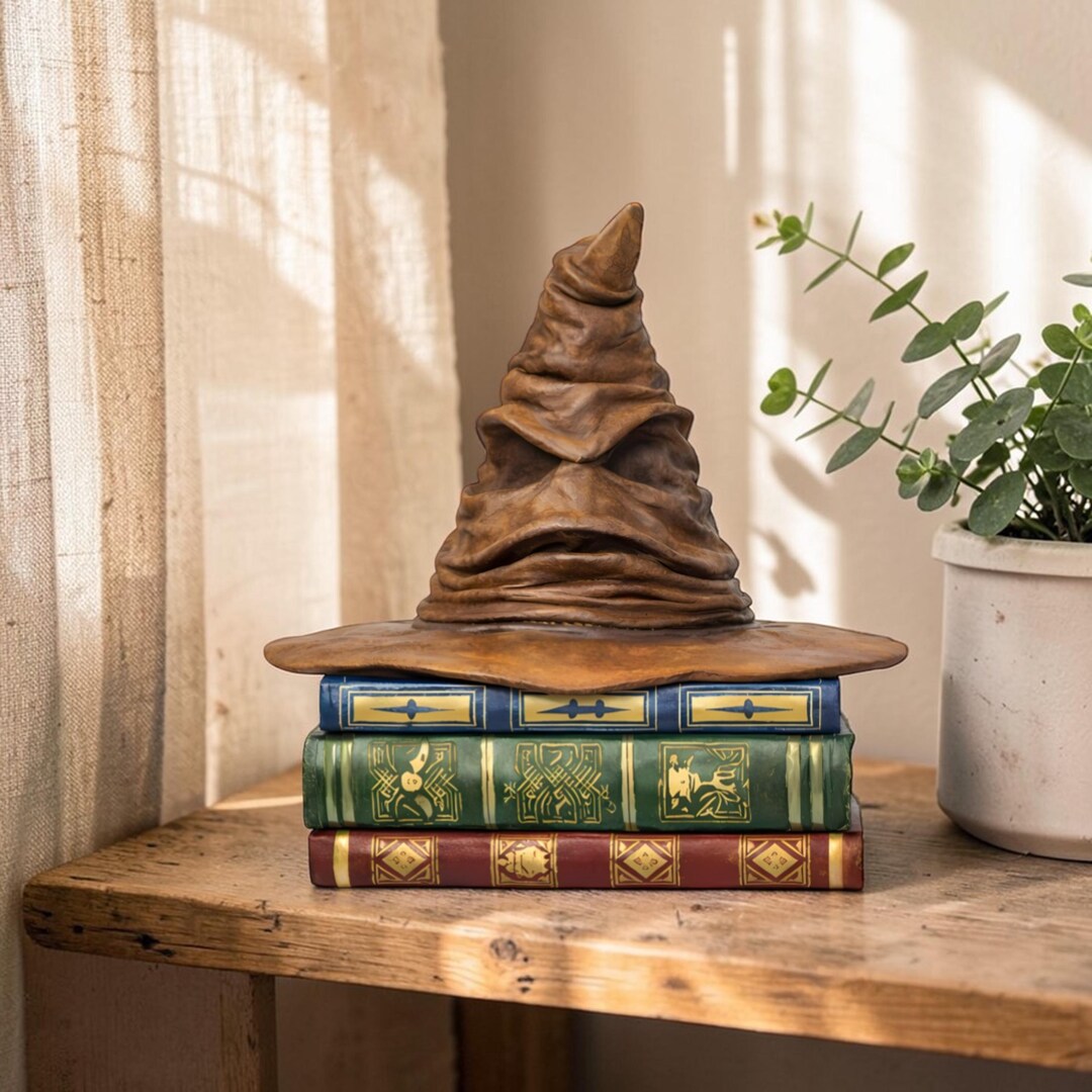 Wizard Sorting Hat Book Decor, Magic Hat Bookshelf Decoration, Fantasy ...